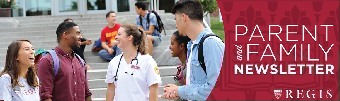 Email header featuring a group of students standing in front of the library