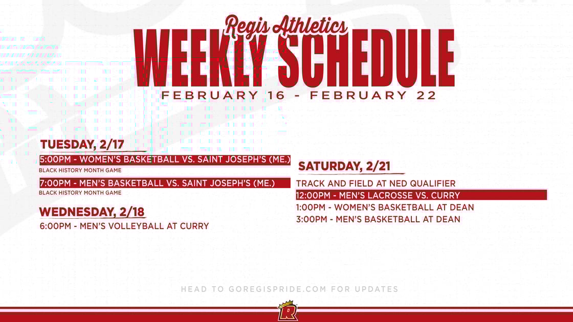 FEB 16 Athletics Schedule