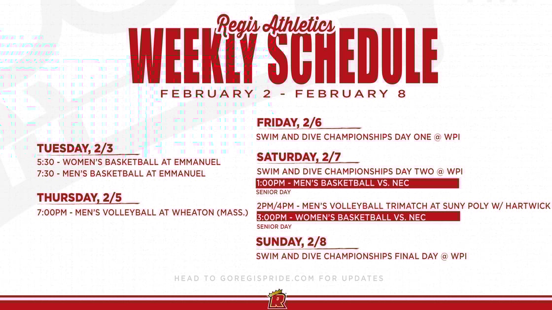February 2-8 Athletics Schedule