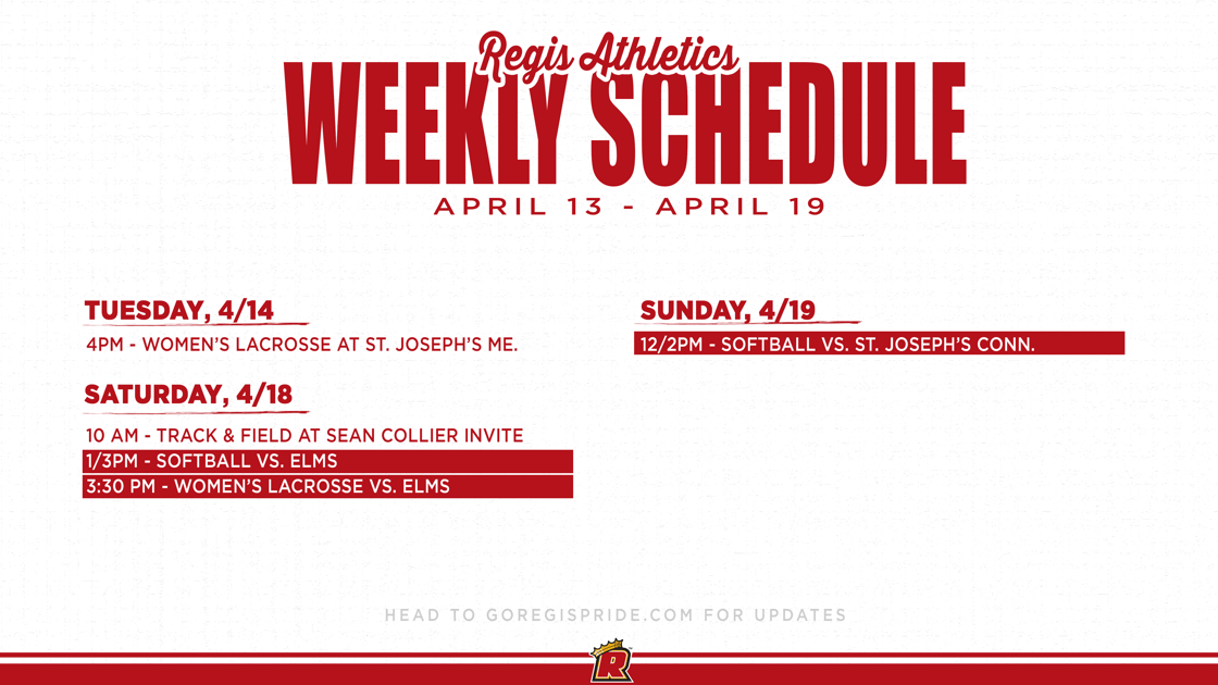 WEEKLY Athletics Schedule 13-19
