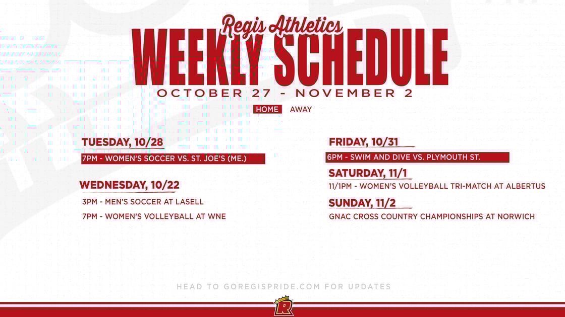 Week of OCT. 27 athletic schedule